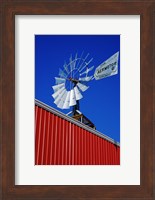 Close angle view of a windmill at American Wind Power Center, Lubbock, Texas, USA Fine Art Print