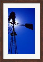 Silhouette of a windmill, American Wind Power Center, Lubbock, Texas, USA Fine Art Print