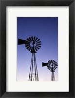 Silhouette of windmills, American Wind Power Center, Lubbock, Texas, USA Fine Art Print