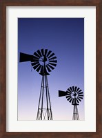 Silhouette of windmills, American Wind Power Center, Lubbock, Texas, USA Fine Art Print
