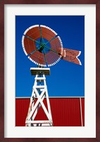 Red Windmill in Texas Fine Art Print