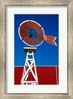 Red Windmill in Texas Fine Art Print