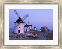 Windmills, La Mancha, Consuegra, Castilla-La Mancha, Spain In Blue Light Fine Art Print