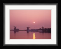 Windmills at Sunrise, Zaanse Schans, Netherlands Fine Art Print