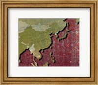 Close-up of a world map - red Fine Art Print