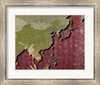 Close-up of a world map - red Fine Art Print