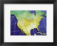 Close-up of a map of North America Fine Art Print