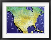 Close-up of a map of North America Fine Art Print