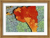 Close-up of a map of South America Fine Art Print