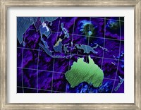 Close-up of a map of Australia Fine Art Print