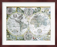 Close-up of a world map, John Speed, 1626 Fine Art Print