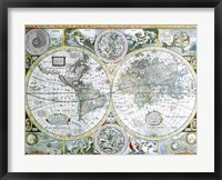 Close-up of a world map, John Speed, 1626 Fine Art Print