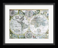 Close-up of a world map, John Speed, 1626 Fine Art Print