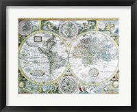 Close-up of a world map, John Speed, 1626 Fine Art Print