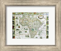 Close-up of the map of Africa, Joan Bleau, 1630 Fine Art Print