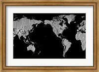 Close-up of a world map - black Fine Art Print