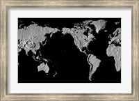 Close-up of a world map - black Fine Art Print