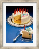 Close-up of candles on a birthday cake Fine Art Print