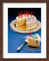 Close-up of candles on a birthday cake Fine Art Print