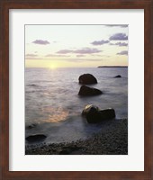 Rocks on the beach at sunrise Fine Art Print