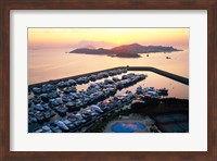 Sunrise over Peng Chau Island with Discovery Bay Marina in foreground, Hong Kong, China Fine Art Print