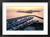 Sunrise over Peng Chau Island with Discovery Bay Marina in foreground, Hong Kong, China Fine Art Print