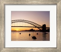 Sunrise over a bridge, Sydney Harbor Bridge, Sydney, Australia Fine Art Print