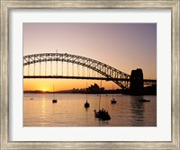 Sunrise over a bridge, Sydney Harbor Bridge, Sydney, Australia Fine Art Print