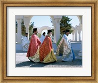 Greek Orthodox, Priests, Santorini, Thira (Fira), Cyclades Islands, Greece Fine Art Print