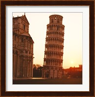Tower at sunrise, Leaning Tower, Pisa, Italy Fine Art Print