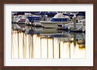 USA, California, Santa Barbara, boats in marina at sunrise Fine Art Print