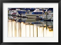 USA, California, Santa Barbara, boats in marina at sunrise Fine Art Print