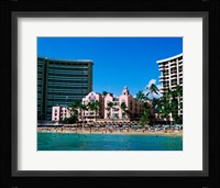 Hotel on the beach, Royal Hawaiian Hotel, Waikiki, Oahu, Hawaii, USA Fine Art Print