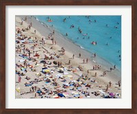 Aerial view of people at the beach, Waikiki Beach, Honolulu, Oahu, Hawaii, USA Fine Art Print