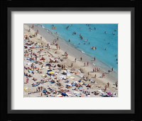 Aerial view of people at the beach, Waikiki Beach, Honolulu, Oahu, Hawaii, USA Fine Art Print