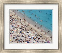 Aerial view of people at the beach, Waikiki Beach, Honolulu, Oahu, Hawaii, USA Fine Art Print