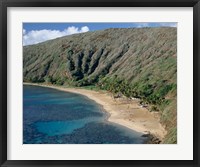 High angle view of a bay, Hanauma Bay, Oahu, Hawaii, USA Landscape Fine Art Print