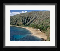 High angle view of a bay, Hanauma Bay, Oahu, Hawaii, USA Landscape Fine Art Print