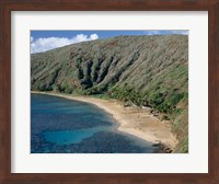 High angle view of a bay, Hanauma Bay, Oahu, Hawaii, USA Landscape Fine Art Print