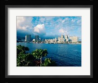 Buildings on the waterfront, Waikiki Beach, Honolulu, Oahu, Hawaii, USA Framed Print