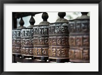 Close-up of prayer wheels, Kathmandu, Nepal Fine Art Print