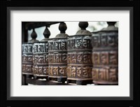 Close-up of prayer wheels, Kathmandu, Nepal Fine Art Print