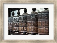 Close-up of prayer wheels, Kathmandu, Nepal Fine Art Print