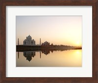 Silhouette of the Taj Mahal at sunset, Agra, Uttar Pradesh, India Fine Art Print