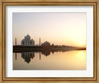 Silhouette of the Taj Mahal at sunset, Agra, Uttar Pradesh, India Fine Art Print