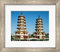 Facade of a pagoda, Dragon and Tiger Pagoda, Lotus Lake, Kaohsiung, Taiwan Fine Art Print