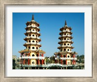 Facade of a pagoda, Dragon and Tiger Pagoda, Lotus Lake, Kaohsiung, Taiwan Fine Art Print