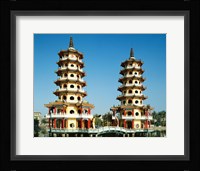 Facade of a pagoda, Dragon and Tiger Pagoda, Lotus Lake, Kaohsiung, Taiwan Fine Art Print