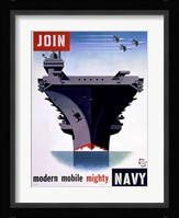 Modern Mobile Mighty Navy Framed Print