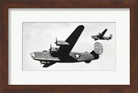 Low angle view of two bomber planes in flight, B-24 Liberator Fine Art Print